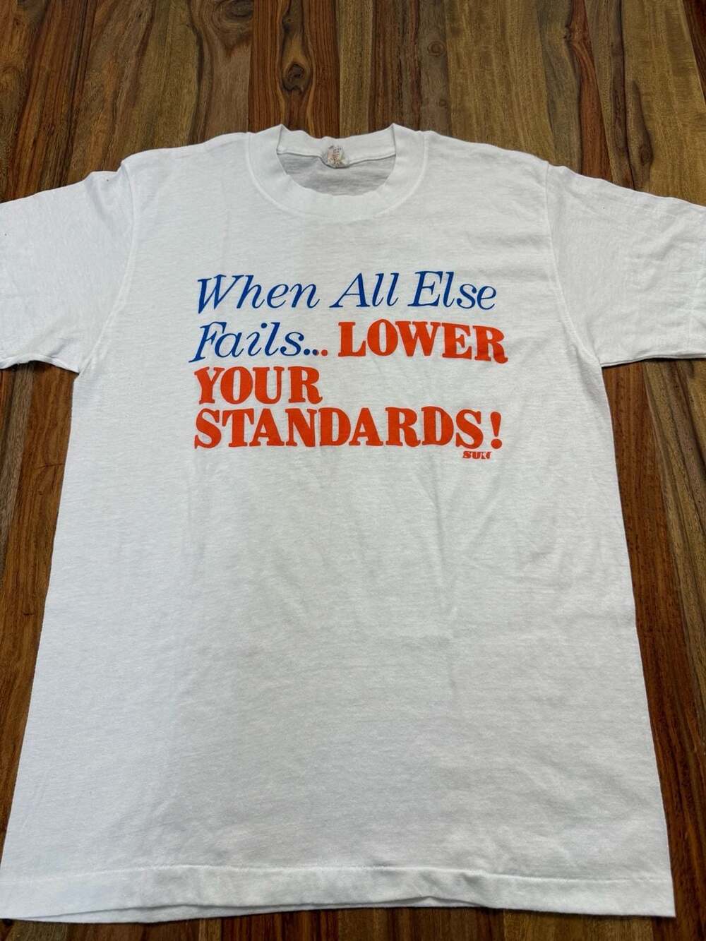 Vintage 80s Sun Sportswear Single Stitch Lower Your Standards T-Shirt